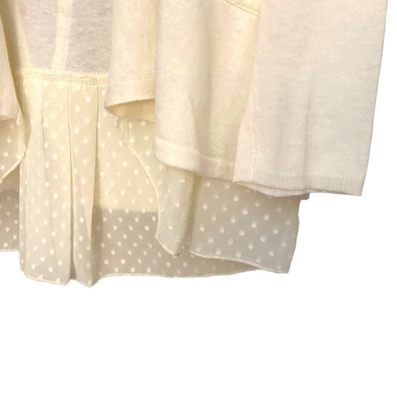 Anthro Angel of the North Cashmere Blend Swiss Dot Tier Ruffle Cardigan Sweater - Picture 7 of 12